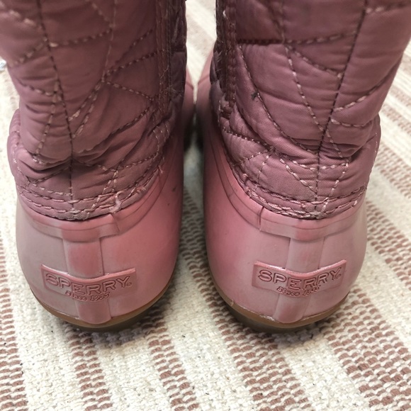 pink sperry rain boots
